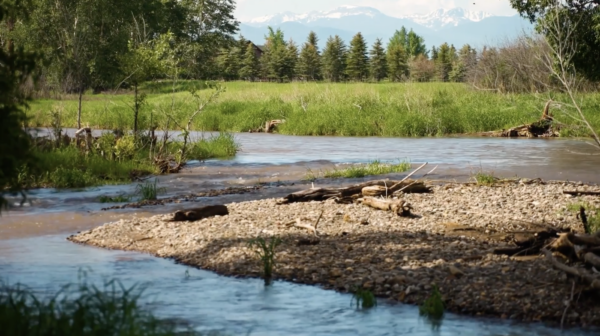 Exterior video editing of a creek
